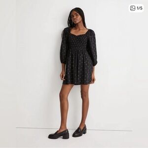 Madewell Lucie Sweetheart Midi Dress in Dot Daisies - Size XL